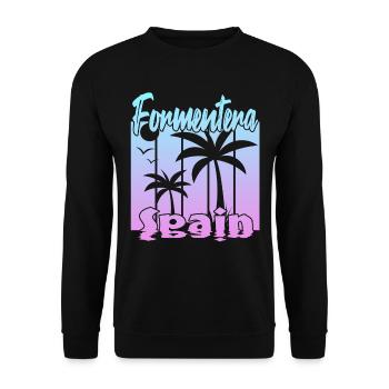 Formentera Spain - Unisex Sweatshirt - black - Front - Alina (178cm) & Michal (187cm)