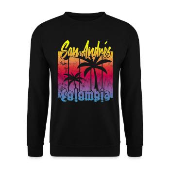 San Andrés Colombia - Unisex Pullover - Schwarz - Vorne - Alina (178cm) & Michal (187cm)