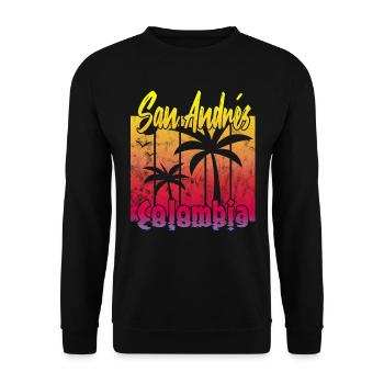 San Andrés Colombia - Unisex Pullover - Schwarz - Vorne - Alina (178cm) & Michal (187cm)