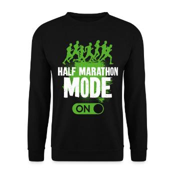 Running Runner Half Marathon - Unisex Pullover - Schwarz - Vorne - Alina (178cm) & Michal (187cm)