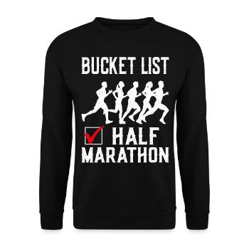 Running Runner Half Marathon - Unisex Pullover - Schwarz - Vorne - Alina (178cm) & Michal (187cm)