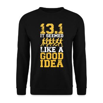 Running Runner Half Marathon Half - Sweat-shirt Unisexe - noir - Devant - Alina (178cm) & Michal (187cm)