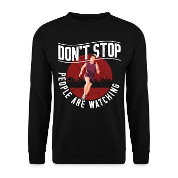 Running Runner Half Marathon - Unisex Sweatshirt - black - Front - Alina (178cm) & Michal (187cm)
