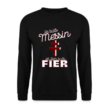 Cadeau Anniversaire Homme Metz Messin Lorrain - Sweat-shirt Unisexe - noir - Devant - Alina (178cm) & Michal (187cm)