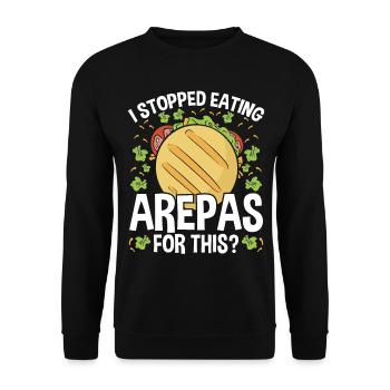 Arepa Lover Traditional Food Stopped Eating Arepas - Unisex Sweatshirt - black - Front - Alina (178cm) & Michal (187cm)
