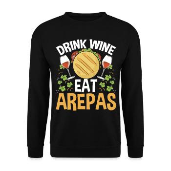 Arepas Lover Wine Drinking Mois du patrimoine hispanique - Sweat-shirt Unisexe - noir - Devant - Alina (178cm) & Michal (187cm)