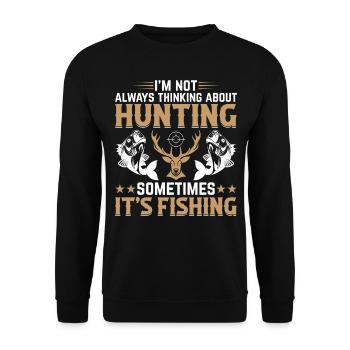 Pêche au chevreuil Chasse à la truite - Deer Hun - Sweat-shirt Unisexe - noir - Devant - Alina (178cm) & Michal (187cm)