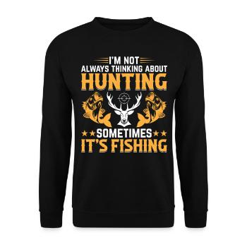 Chasse au cerf Pêche à la truite Pêche au poisson - Deer Hun - Sweat-shirt Unisexe - noir - Devant - Alina (178cm) & Michal (187cm)