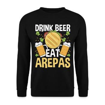 Arepas Lover Beer Drinking Hispanic Heritage Month - Sweat-shirt Unisexe - noir - Devant - Alina (178cm) & Michal (187cm)