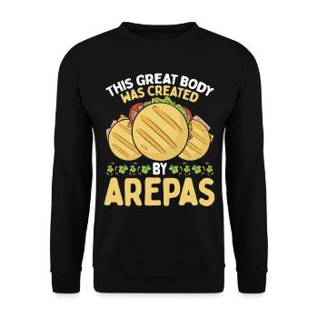 Traditional Food Body created by Arepas Lover - Unisex Sweatshirt - black - Front - Alina (178cm) & Michal (187cm)