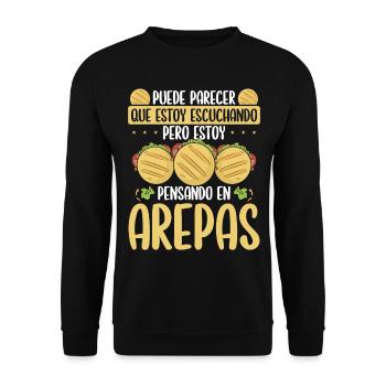 Arepas Lover Making Food Venezuelan Hispanic - Unisex Pullover - Schwarz - Vorne - Alina (178cm) & Michal (187cm)
