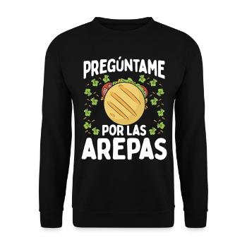 Arepas Lover Venezuelan Food Traditional Hispanic - Unisex Pullover - Schwarz - Vorne - Alina (178cm) & Michal (187cm)