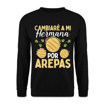 Arepas Lover Venezuelan Food Traditional Hispanic - Unisex Pullover - Schwarz - Vorne - Alina (178cm) & Michal (187cm)