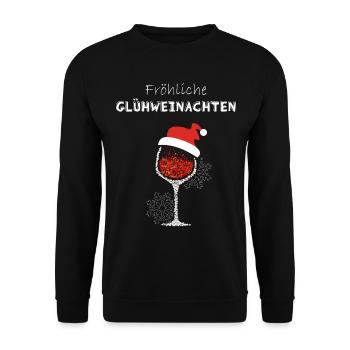 Glühweinachten Glühwein Nikolausmütze Glühweinzeit - Unisex Pullover - Schwarz - Vorne - Alina (178cm) & Michal (187cm)