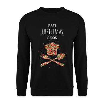 Christmas Cooking Kitchen Chef Chef Hobby Chef - Unisex Sweatshirt - black - Front - Alina (178cm) & Michal (187cm)