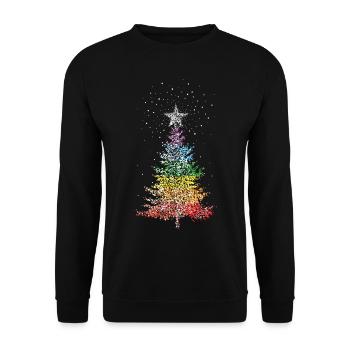 Christmas Tree Christmas Tree Rainbow Colors LGBTQ - Unisex Sweatshirt - black - Front - Alina (178cm) & Michal (187cm)