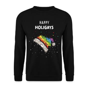 Chapeau du Père Noël Gay Pride Drapeau arc-en-ciel - Sweat-shirt Unisexe - noir - Devant - Alina (178cm) & Michal (187cm)