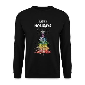 Arbre de Noël Gay LGBTQ Pride Arbre de Noël - Sweat-shirt Unisexe - noir - Devant - Alina (178cm) & Michal (187cm)
