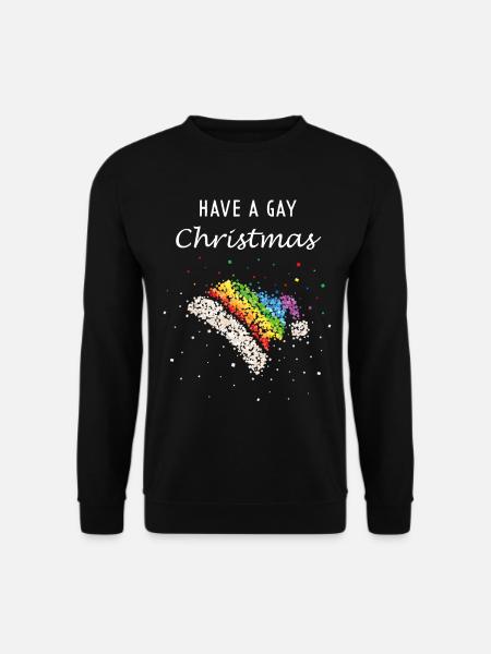 Christmas Gay LGBTQ Homosexuell Nikolausmütze - Unisex Pullover - Schwarz