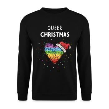 Queer Christmas Christmas Time LGBT Pride Lesbian - Unisex Sweatshirt - black - Front - Alina (178cm) & Michal (187cm)