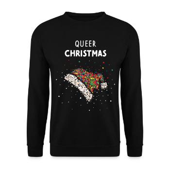 Chapeau de Noël queer LGBTQ Pride - Sweat-shirt Unisexe - noir - Devant - Alina (178cm) & Michal (187cm)
