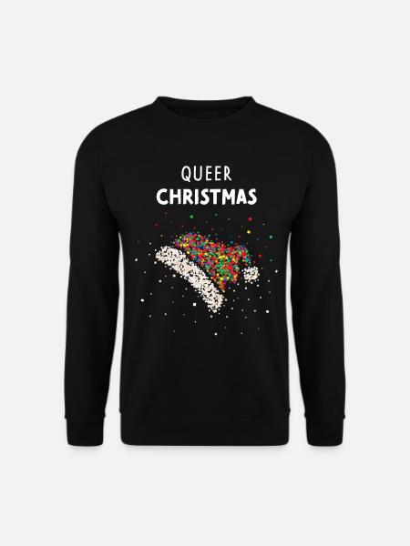 Queer Christmas Christmas Hat LGBTQ Pride - Unisex Sweatshirt - black