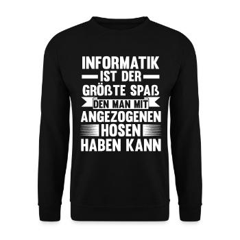 Programmierer IT Fachmann Informatiker Informatik - Unisex Pullover - Schwarz - Vorne - Alina (178cm) & Michal (187cm)