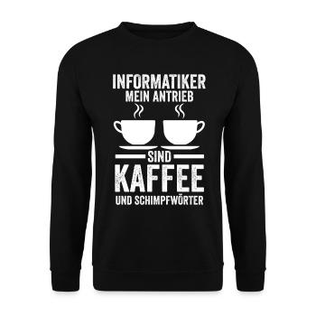 Programmierer Kaffee Informatiker Informatik - Unisex Pullover - Schwarz - Vorne - Alina (178cm) & Michal (187cm)