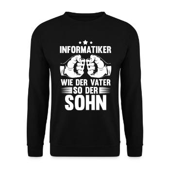 Vater Sohn Informatiker Informatik Programmierer - Unisex Pullover - Schwarz - Vorne - Alina (178cm) & Michal (187cm)