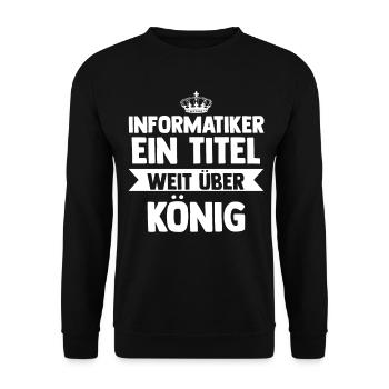 IT Fachmann Informatik Programmierer Informatiker - Unisex Pullover - Schwarz - Vorne - Alina (178cm) & Michal (187cm)