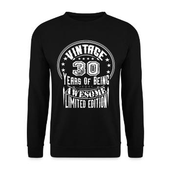 Vintage 30 ans d’être génial édition limitée - Sweat-shirt Unisexe - noir - Devant - Alina (178cm) & Michal (187cm)