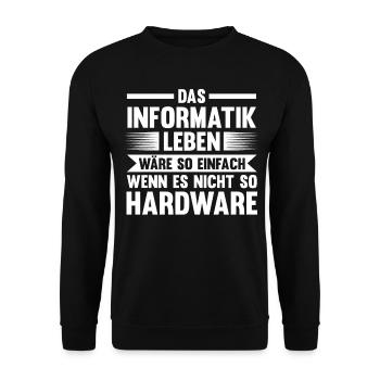 IT Fachmann Informatik Informatiker Programmierer - Unisex Pullover - Schwarz - Vorne - Alina (178cm) & Michal (187cm)