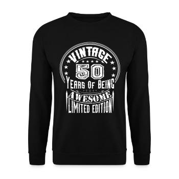 Vintage 50 ans d’être génial édition limitée - Sweat-shirt Unisexe - noir - Devant - Alina (178cm) & Michal (187cm)