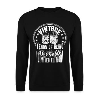 Vintage 55 ans d’être génial édition limitée - Sweat-shirt Unisexe - noir - Devant - Alina (178cm) & Michal (187cm)