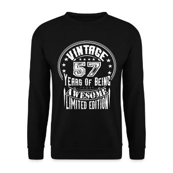 Vintage 57 Years Of Being Awesome Limited Edition - Unisex Sweatshirt - black - Front - Alina (178cm) & Michal (187cm)