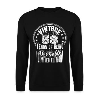 Vintage 58 Years Of Being Awesome Limited Edition - Unisex Sweatshirt - black - Front - Alina (178cm) & Michal (187cm)