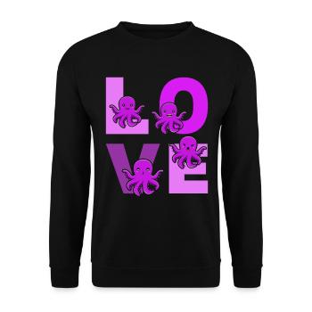 Kraken Octopus Cephalopod Octopuses - LOVE Octopus - Unisex Sweatshirt - black - Front - Alina (178cm) & Michal (187cm)