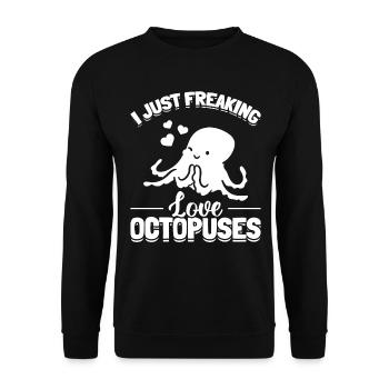 Octopus Kraken Cephalopod - I Just Freaking Love O - Sweat-shirt Unisexe - noir - Devant - Alina (178cm) & Michal (187cm)