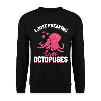 Kraken Octopus Cephalopod - I Just Freaking Love O - Sweat-shirt Unisexe - noir - Devant - Alina (178cm) & Michal (187cm)