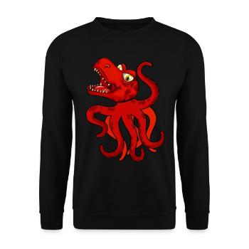 Octopus Kraken Dinosaur Cephalopod - Funny Octopus - Unisex Sweatshirt - black - Front - Alina (178cm) & Michal (187cm)