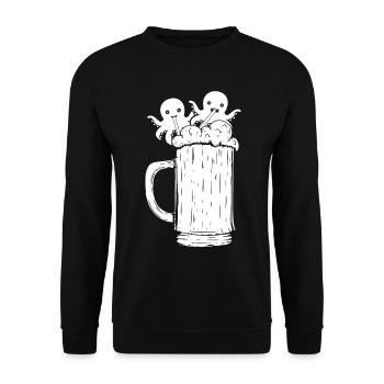 Kraken Octopus Cephalopod - Funny Octopus Beer - Unisex Sweatshirt - black - Front - Alina (178cm) & Michal (187cm)
