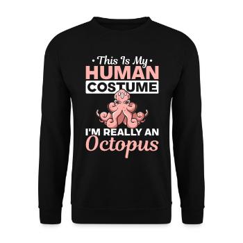 Céphalopode - C’est mon costume humain Je suis vraiment un - Sweat-shirt Unisexe - noir - Devant - Alina (178cm) & Michal (187cm)