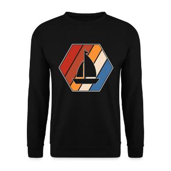 Rétro de la voile - Sweat-shirt Unisexe - noir - Devant - Alina (178cm) & Michal (187cm)