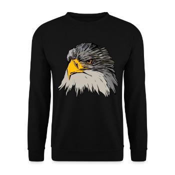 Bird of Prey Animal Eagle motif with bird motif - Unisex Sweatshirt - black - Front - Alina (178cm) & Michal (187cm)