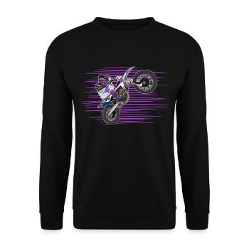 Motocross / Enduro / Freestyle mx / Dirtbike retro - Unisex Pullover - Schwarz - Vorne - Alina (178cm) & Michal (187cm)
