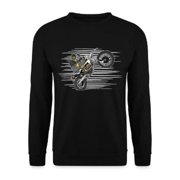 Motocross / Enduro / Freestyle mx / Dirtbike retro - Unisex Sweatshirt - black - Front - Alina (178cm) & Michal (187cm)
