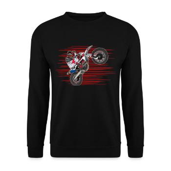Motocross / Enduro / Freestyle mx / Dirtbike retro - Unisex Sweatshirt - black - Front - Alina (178cm) & Michal (187cm)