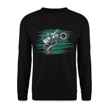 Motocross / Enduro / Freestyle mx / Dirtbike retro - Unisex Sweatshirt - black - Front - Alina (178cm) & Michal (187cm)