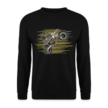 Motocross / Enduro / Freestyle mx / Dirtbike retro - Unisex Sweatshirt - black - Front - Alina (178cm) & Michal (187cm)