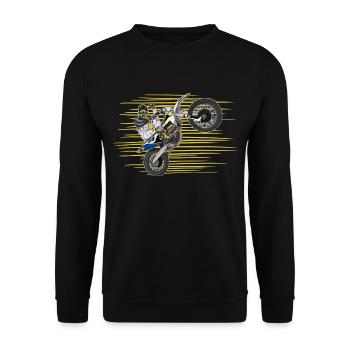 Motocross / Enduro / Freestyle mx / Dirtbike retro - Unisex Pullover - Schwarz - Vorne - Alina (178cm) & Michal (187cm)
